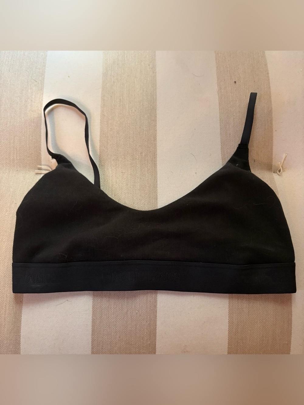 Organic Basics Core Rib Open Back Scoop Bralette Size S